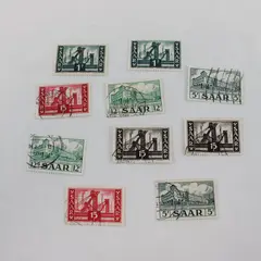 Lot Of 10 Saar Germany Stamps 1950s MNH CTO