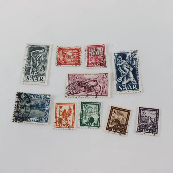 Lot Of 10 Saar Germany Stamps 1920s-1950s Used