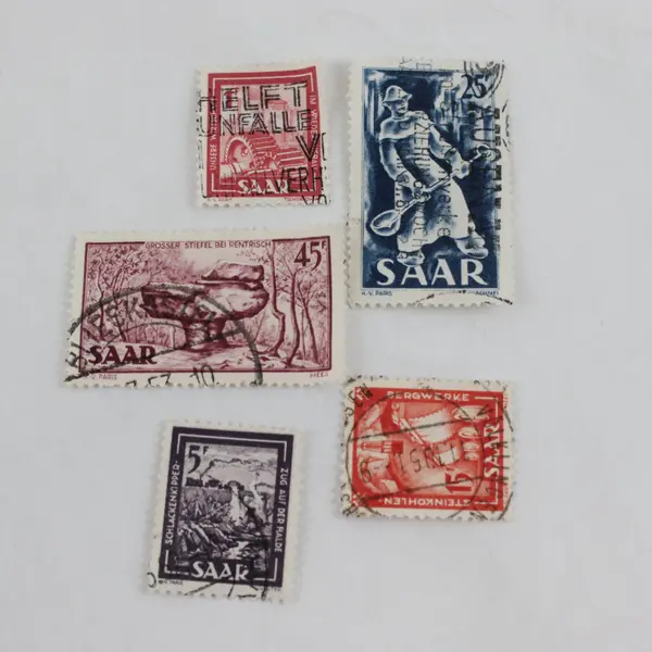 Lot Of 10 Saar Germany Stamps 1920s-1950s Used