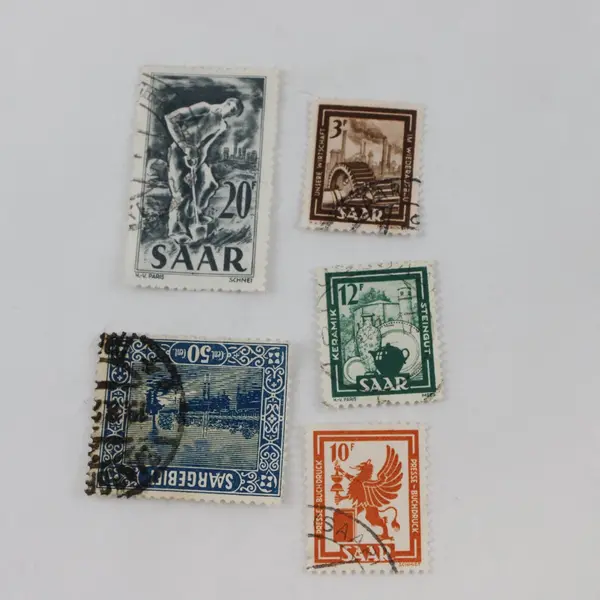 Lot Of 10 Saar Germany Stamps 1920s-1950s Used