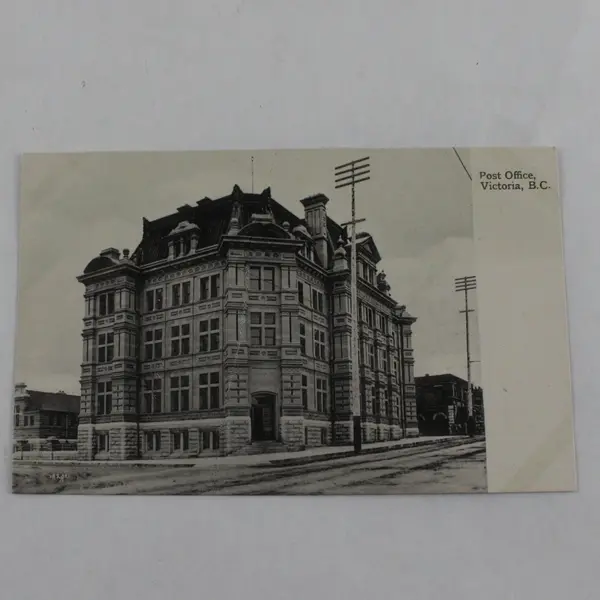 Vintage Post Office Victoria British Columbia Canada Litho Postcard