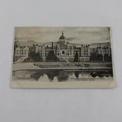 Vintage Government Buildings Victoria British Columbia Canada Litho Postcard