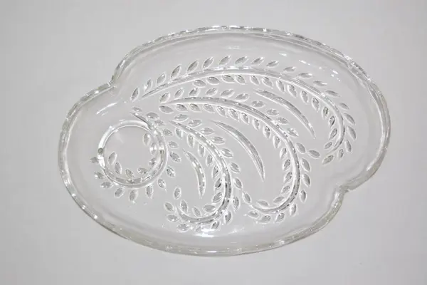 Lot Of 4 Vintage Federal Glass Homestead Snack Trays Wheat Pattern No Cups 