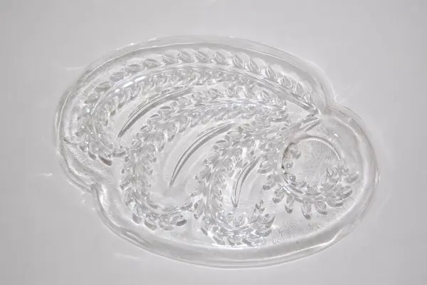 Lot Of 4 Vintage Federal Glass Homestead Snack Trays Wheat Pattern No Cups 