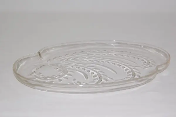 Lot Of 4 Vintage Federal Glass Homestead Snack Trays Wheat Pattern No Cups 