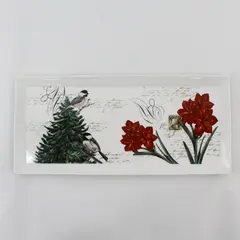 2020 Grace Teaware Porcelain Winter Cheer Bird Sandwich Serving Platter 