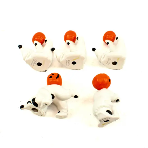 Lot of 5 Vintage Dept. 56 Ceramic Halloween Pumpkin-Head Clown Tumblers