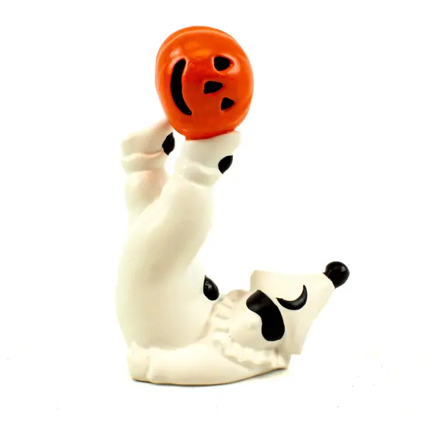 Lot of 5 Vintage Dept. 56 Ceramic Halloween Pumpkin-Head Clown Tumblers