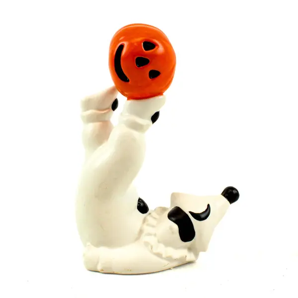 Lot of 5 Vintage Dept. 56 Ceramic Halloween Pumpkin-Head Clown Tumblers