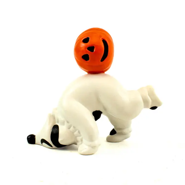 Lot of 5 Vintage Dept. 56 Ceramic Halloween Pumpkin-Head Clown Tumblers