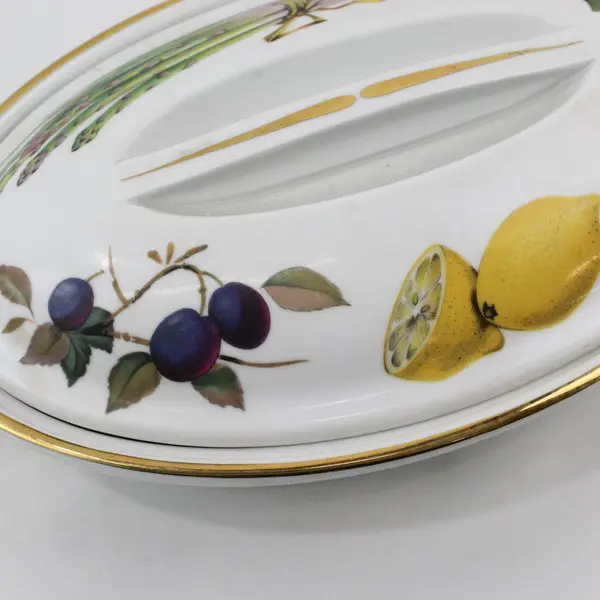 Royal Worcester Evesham Gold Oval Covered Casserole Dish 11" Shape 21 Sz 2