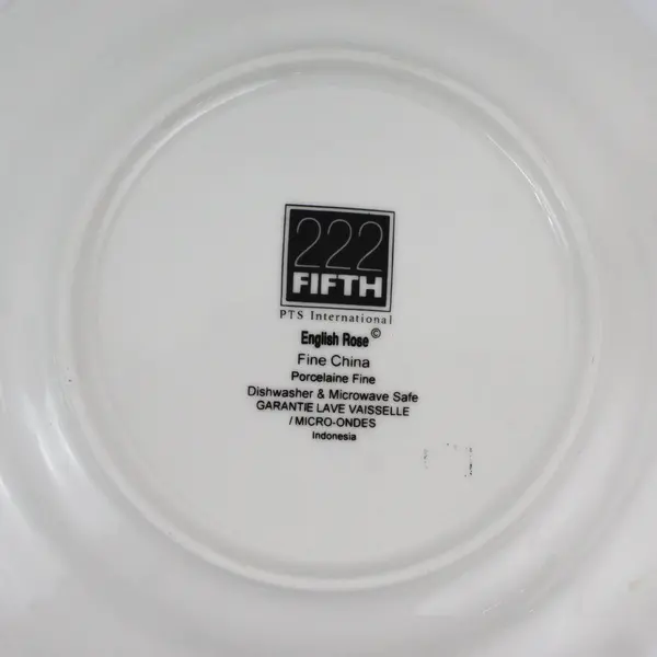 Set of 4 PTS International 222 Fifth English Rose Dinner Plates 8.75 in
