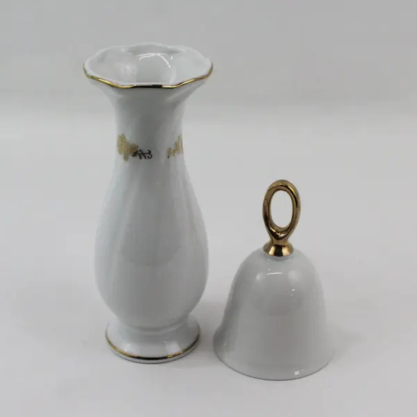 1983 Enesco 50th Anniversary Porcelain Bell And Vase