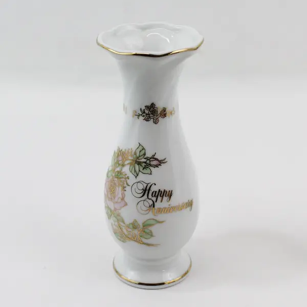1983 Enesco 50th Anniversary Porcelain Bell And Vase