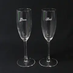 Crystal Bride And Groom Champagne Flutes 8.25"
