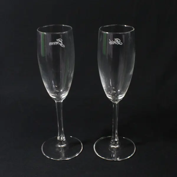Crystal Bride And Groom Champagne Flutes 8.25"