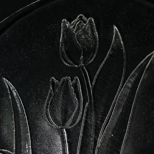 Clear Embossed Tulips 12.75" Glass Platter