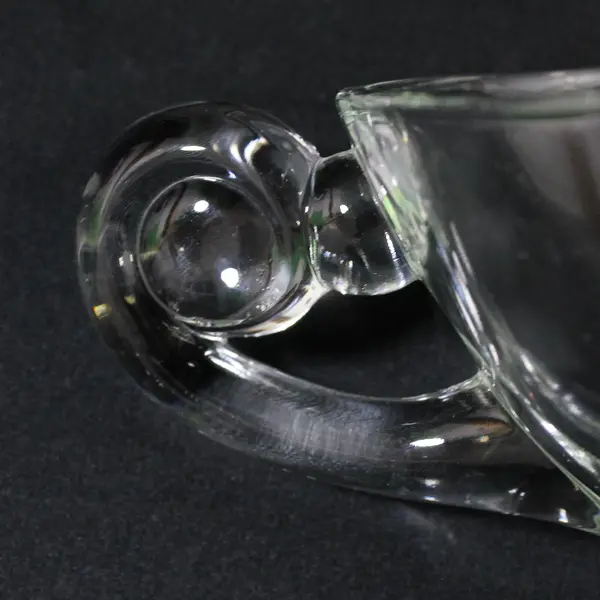 Vintage Clear Glass Gravy Boat Swirl Nautilus Handle 