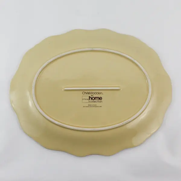 JCPenney Home Collection Chris Madden Felice Oval Yellow Platter 14in