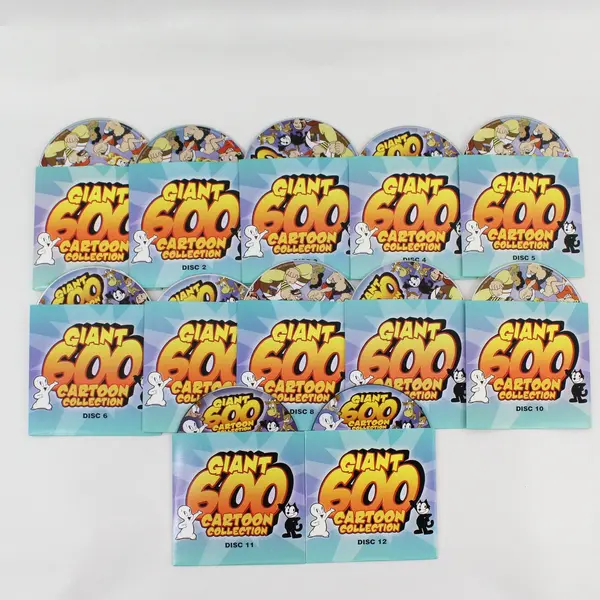 Giant 600 Cartoon Collection (DVD, 2008, 12-Disc Set) Untested