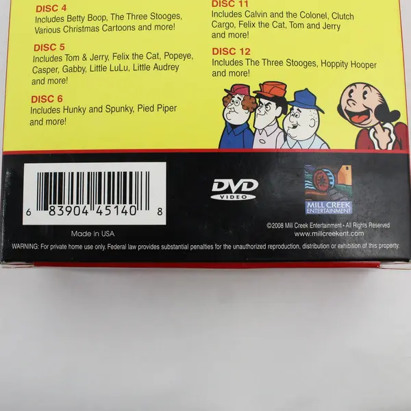 Giant 600 Cartoon Collection (DVD, 2008, 12-Disc Set) Untested