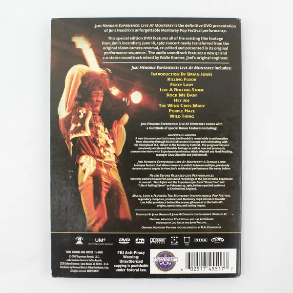 The Jimi Hendrix Experience Live at Monterey DVD Definitive Edition