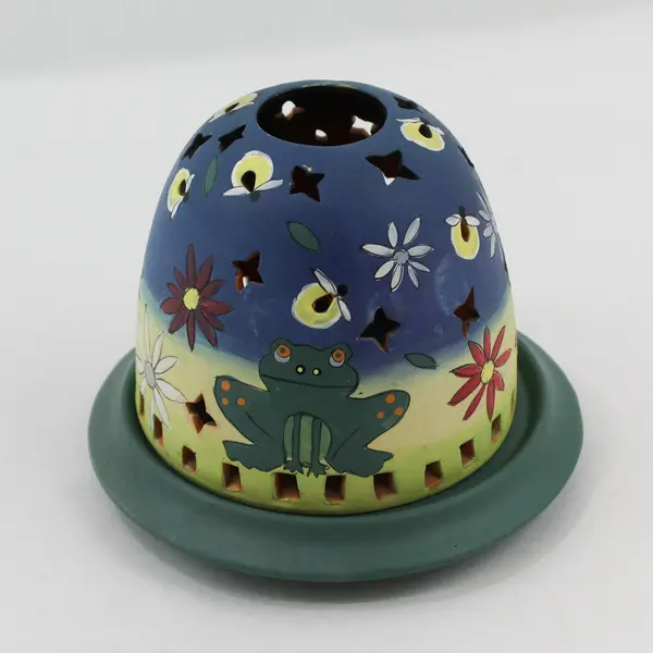 Starry Lights Luminaries Frog Fireflies and Flowers Fairy Candle Lamp 