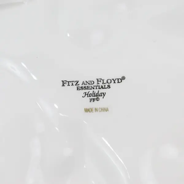 Fitz and Floyd Christmas  Appetizer Cookie Plate Santa Holding Candy Cane