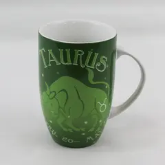 Green Coventry Porcelain Coffee Mug Taurus Zodiac Sign