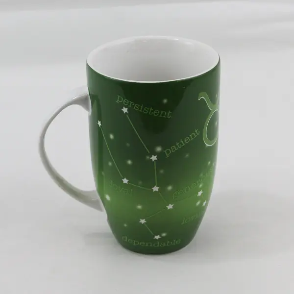 Green Coventry Porcelain Coffee Mug Taurus Zodiac Sign