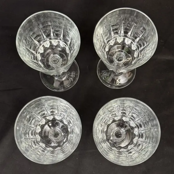 Set of 4 Cristal d'Arques Chantelle Claret Wine Glasses 6 7/8in