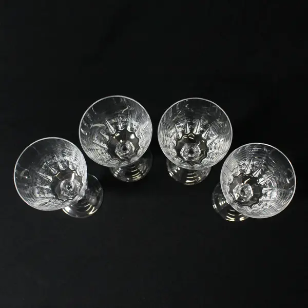 Set of 4 Vintage Princess House Esprit Crystal Wine Glasses 5.75"