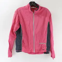 Solumbra Pink and Gray Vented Zip-Up Track Jacket Women's Small