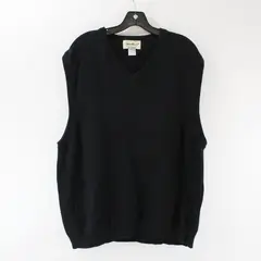 Eddie Bauer Black V-Neck Sweater Vest Men's XL