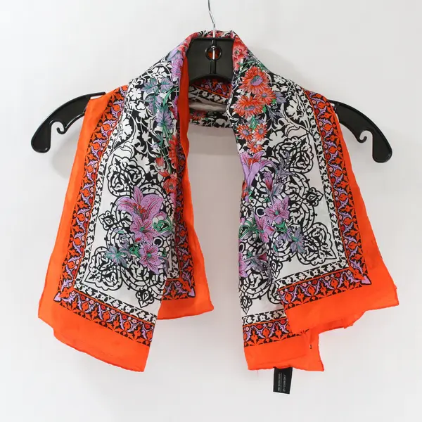 Specialty House Inc. Multicolor Floral Pattern Silk Scarf 31" Square