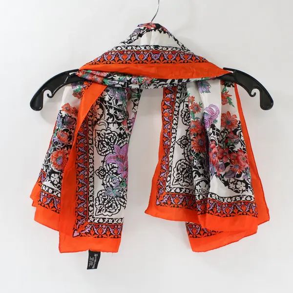 Specialty House Inc. Multicolor Floral Pattern Silk Scarf 31" Square