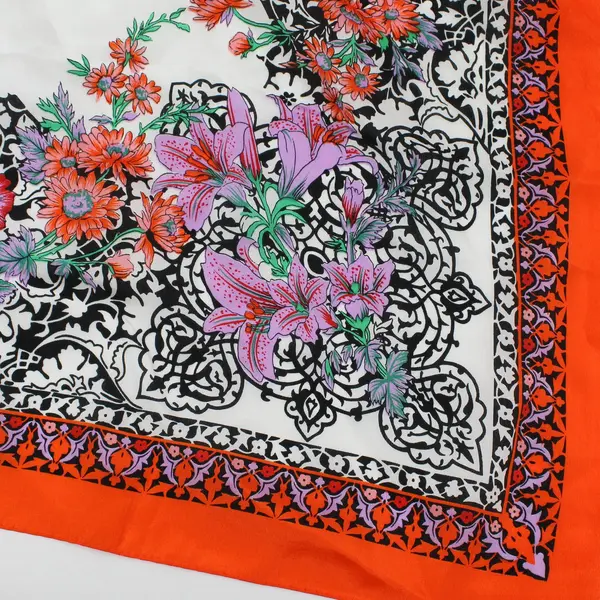 Specialty House Inc. Multicolor Floral Pattern Silk Scarf 31" Square