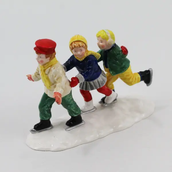 1989 Dept. 56 Snow Village Crack The Whip Skaters Accessory 51713