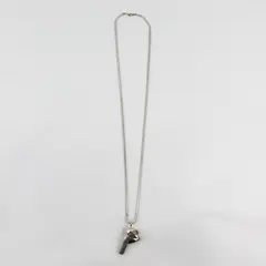 Vintage 925 Sterling Silver Heart Whistle Pendant Necklace 29"