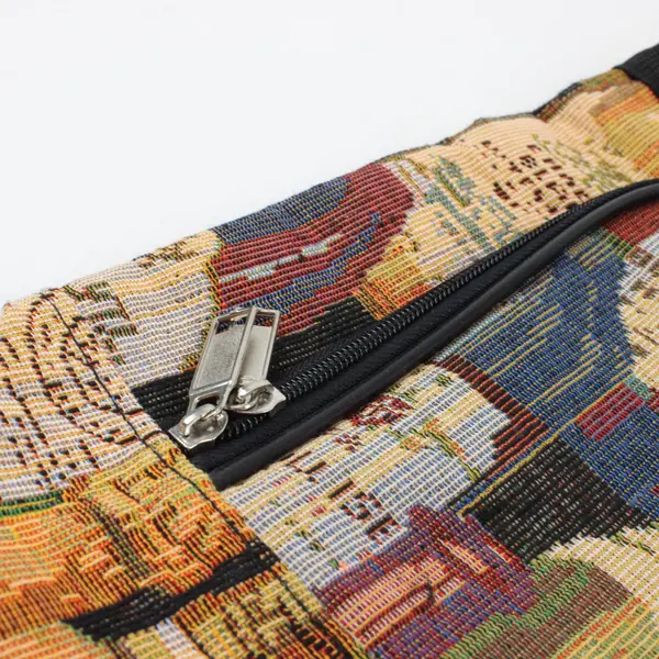 American Uni Wine Bottle Tapestry Zip-Up Tote Bag 18"
