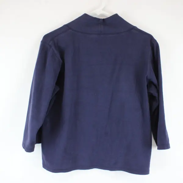 Hannah Solid Navy Blue 3/4 Sleeve Sweater Top Women M