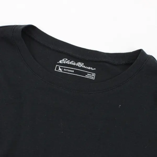 Eddie Bauer Outdoor Solid Black Long Sleeve Shirt 100% Cotton Womens Size M