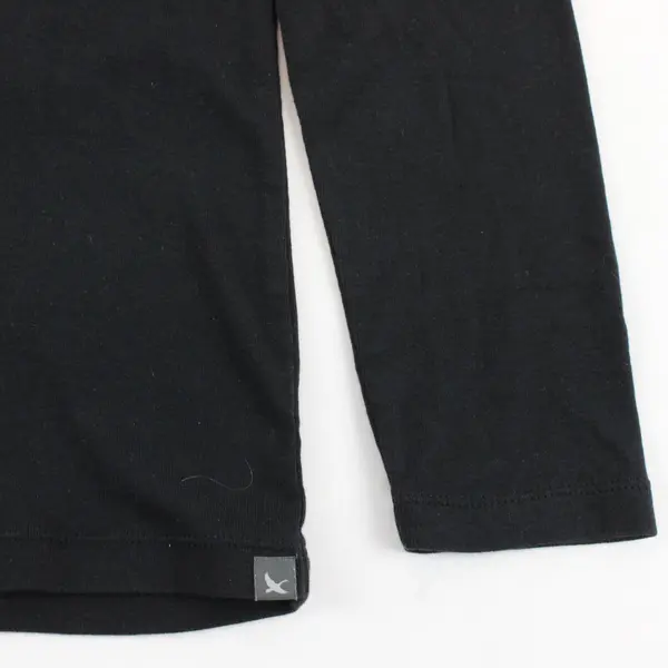 Eddie Bauer Outdoor Solid Black Long Sleeve Shirt 100% Cotton Womens Size M