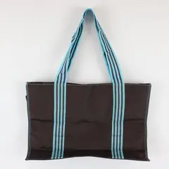 Domino Brown and Blue Striped Tote Bag 16.5"