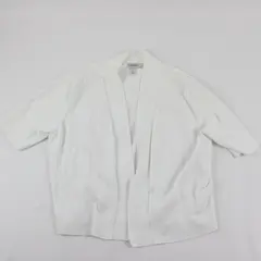 Dressbarn White Open-Front Half-Sleeve Cardigan Women's Medium
