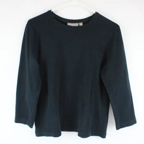 Croft & Barrow Womens Black 3/4 Sleeve Stretch Top Size M
