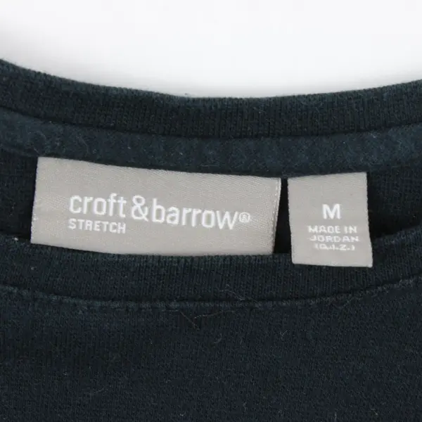 Croft & Barrow Womens Black 3/4 Sleeve Stretch Top Size M