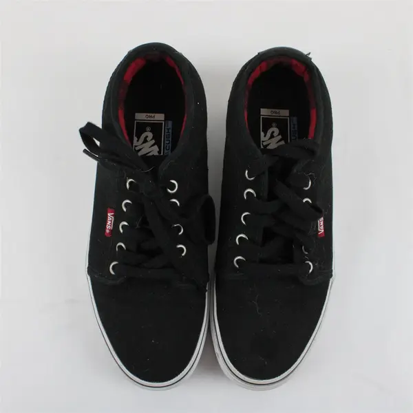 Vans Ultracush Pro HD Black Canvas Skate Shoes Red Plaid Lined Men's Size 7.5