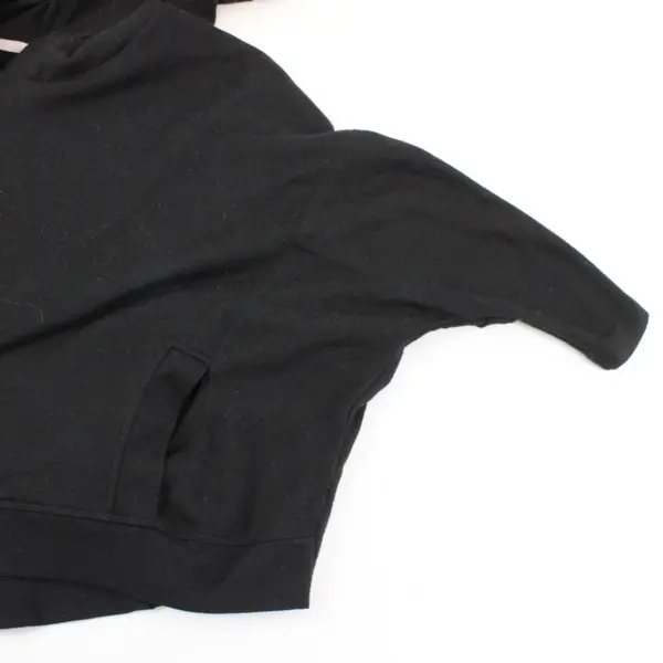 Mossimo Womens Black Cropped Short Sleeve Hoodie Sweatshirt Size L