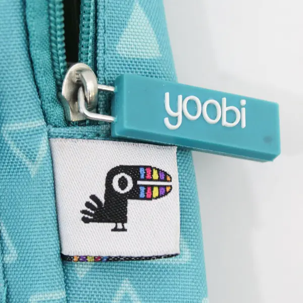 Yoobi Mini Backpack Pencil Case Teal Triangle Pattern School Supply